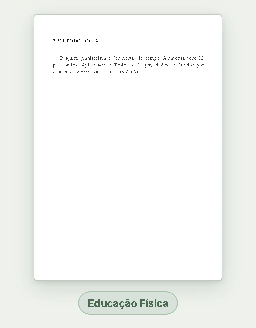 Exemplo de metodologia do TCC em folha A4, formatada pela ABNT